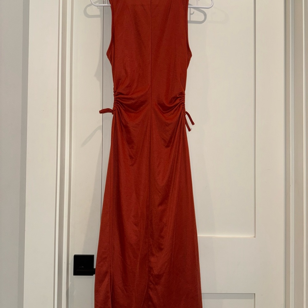 Elegant Sleeveless Orange Dress